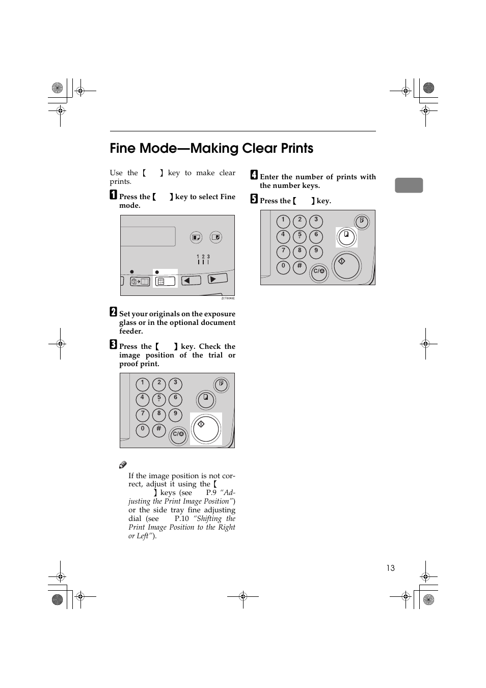 1fine mode—making clear prints | Ricoh PRIPORT JP1250 User Manual | Page 33 / 144