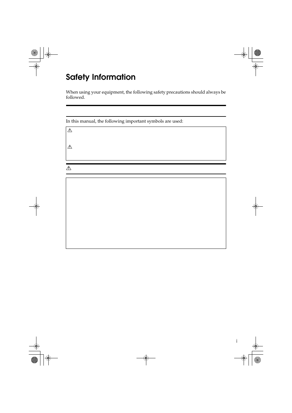 Safety information, Safety during operation | Ricoh PRIPORT JP1250 User Manual | Page 5 / 144