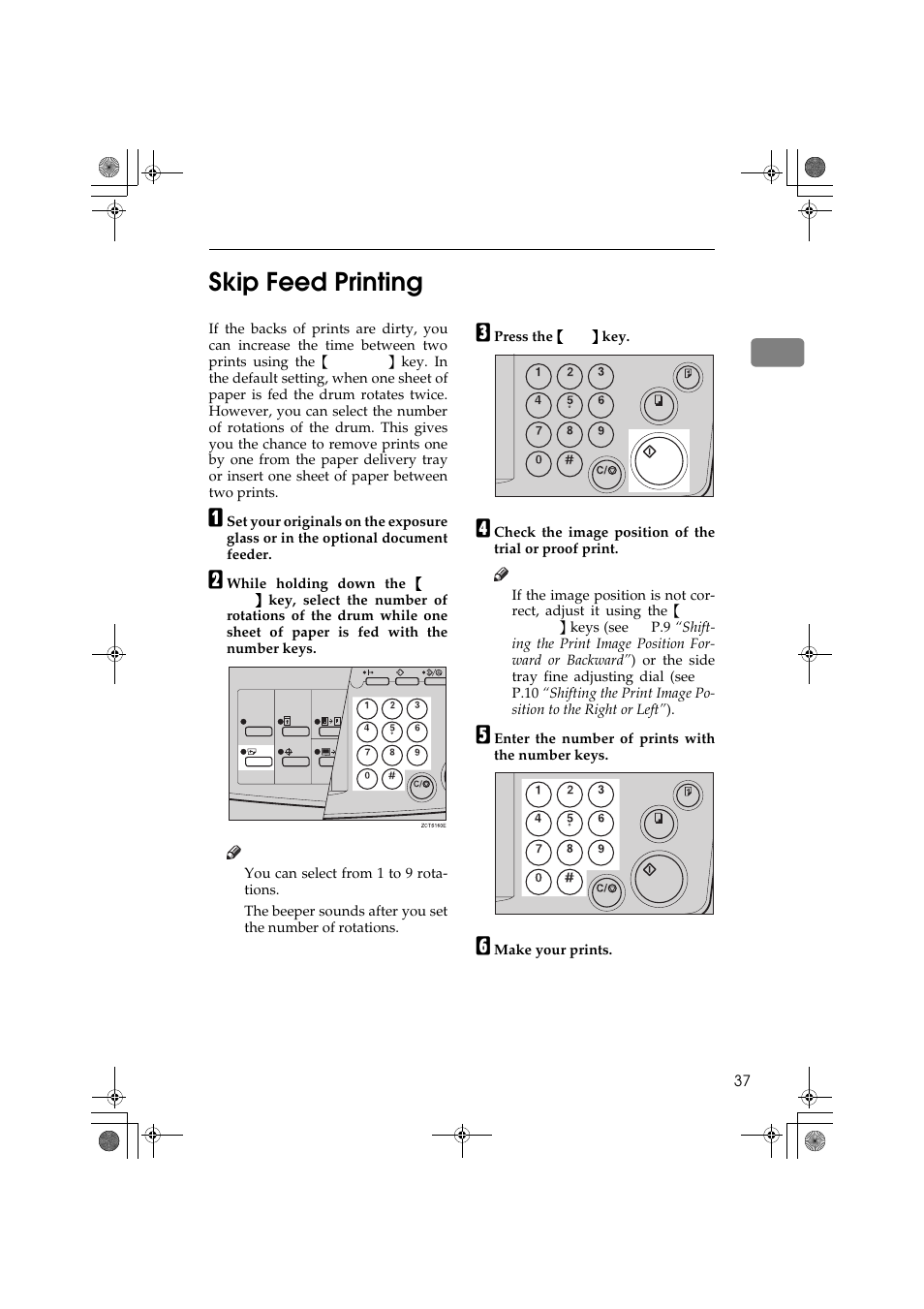 1skip feed printing | Ricoh PRIPORT JP1250 User Manual | Page 57 / 144