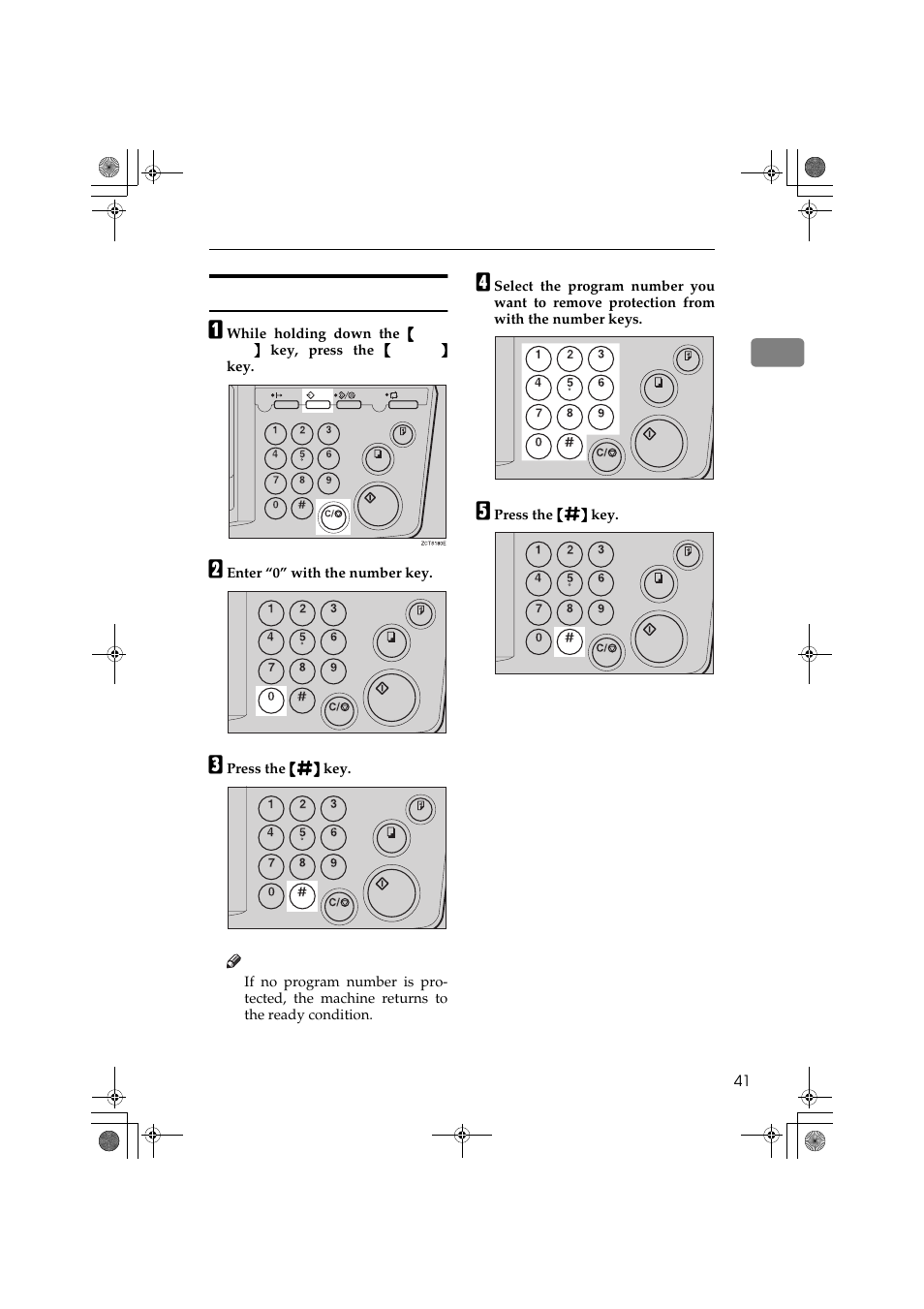 Removing program protection | Ricoh PRIPORT JP1250 User Manual | Page 61 / 144