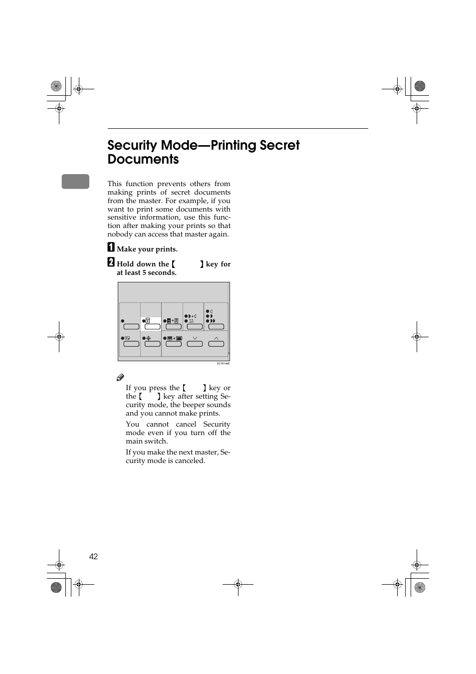 1security mode—printing secret documents | Ricoh PRIPORT JP1250 User Manual | Page 62 / 144