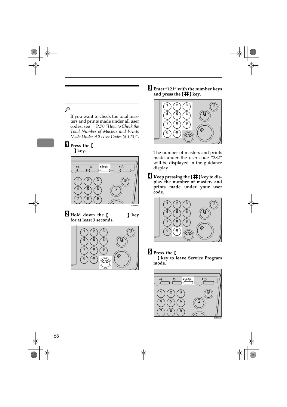 How to check the user code counter (# 121) | Ricoh PRIPORT JP1250 User Manual | Page 88 / 144