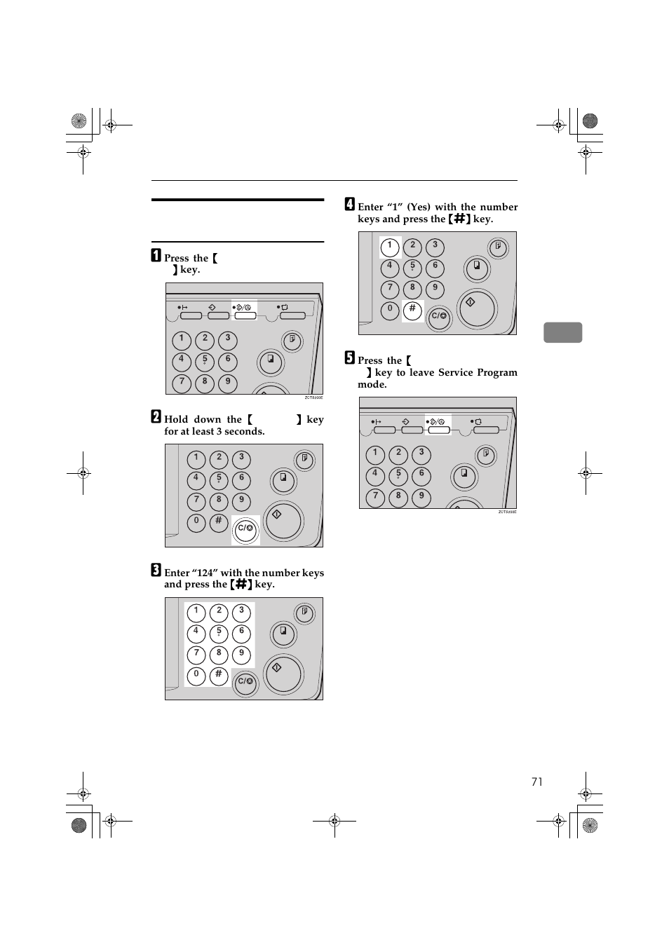 How to clear the user code total counter (# 124) | Ricoh PRIPORT JP1250 User Manual | Page 91 / 144