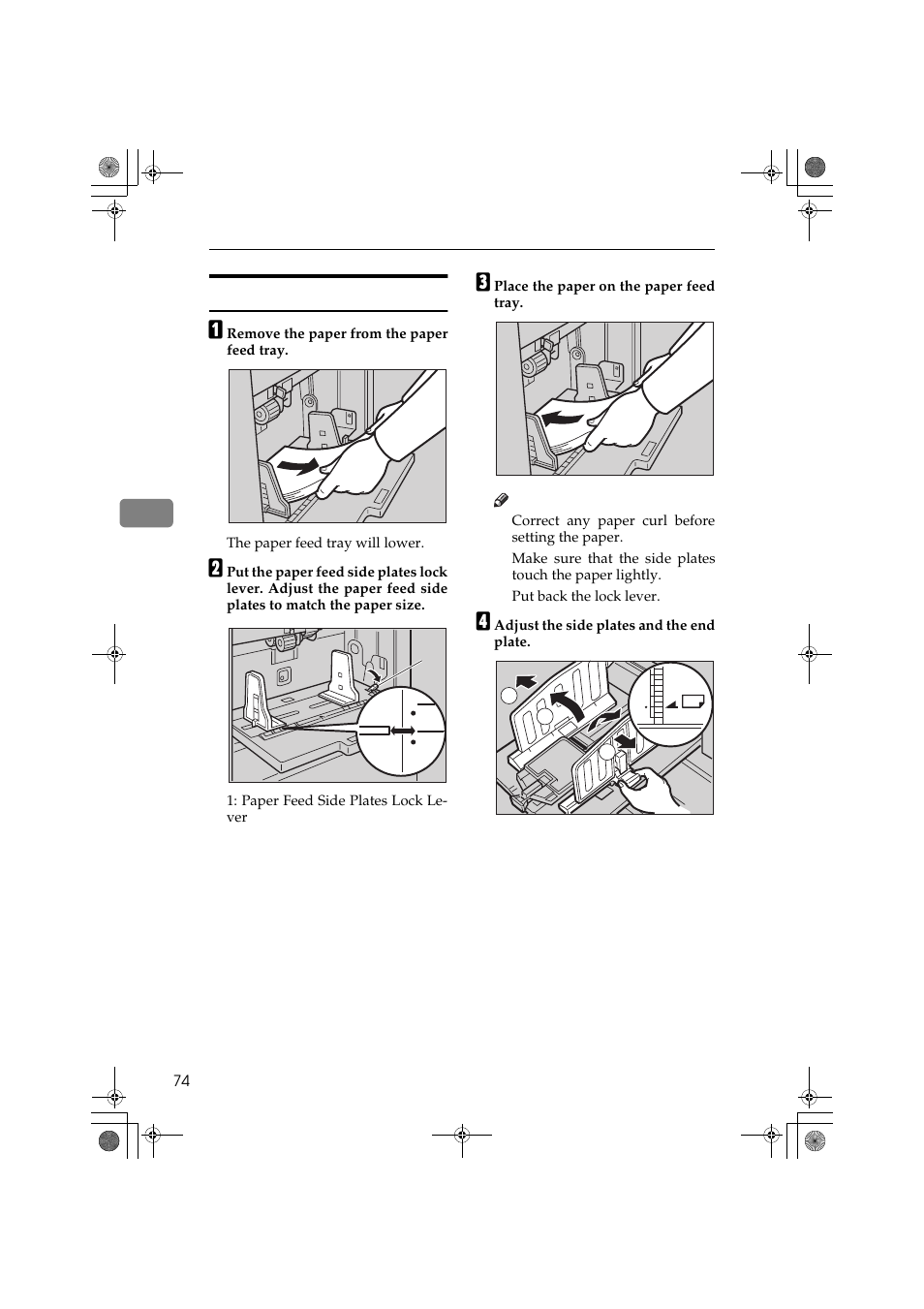 Changing the paper size | Ricoh PRIPORT JP1250 User Manual | Page 94 / 144
