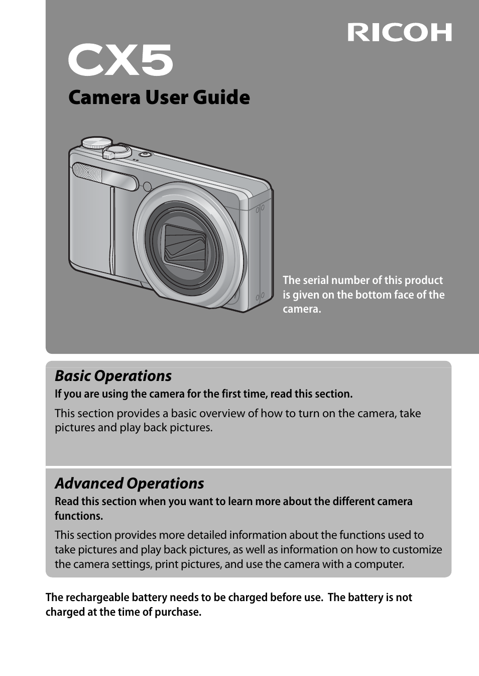 Ricoh DIGITAL CAMERA CX5 User Manual | 161 pages