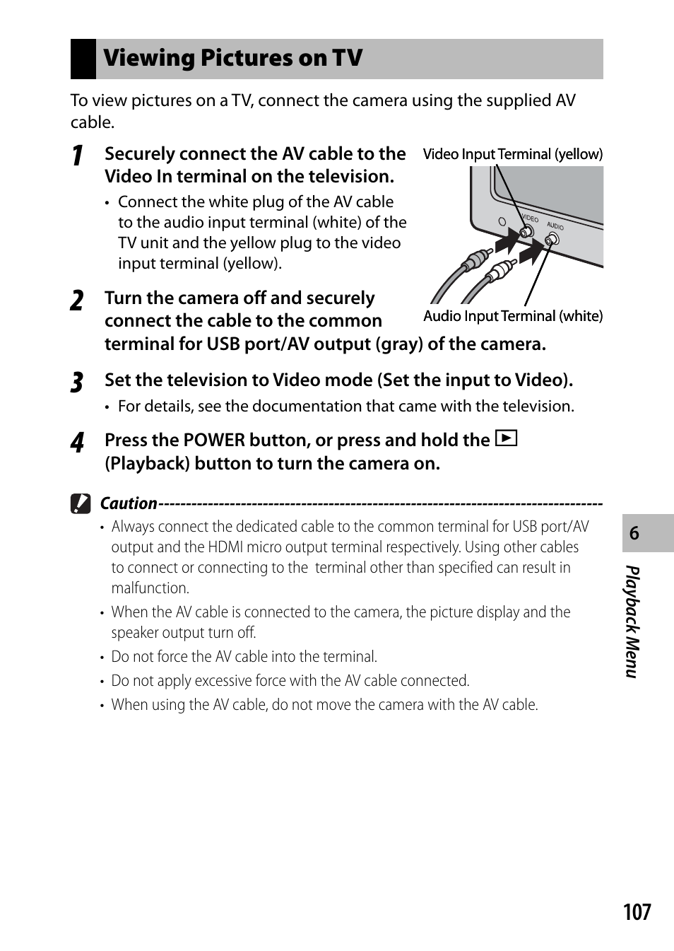 Viewing pictures on tv | Ricoh DIGITAL CAMERA CX5 User Manual | Page 108 / 161