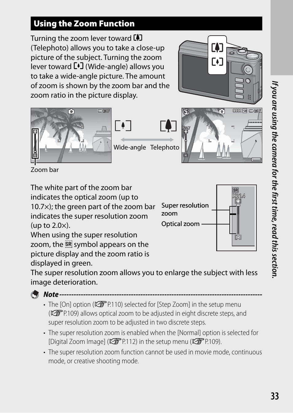 Using the zoom function | Ricoh DIGITAL CAMERA CX5 User Manual | Page 34 / 161