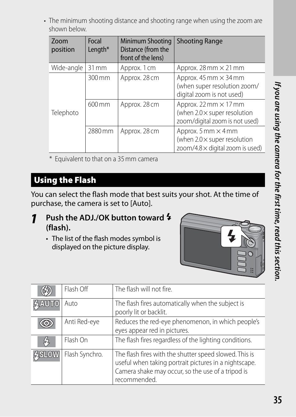 Using the flash | Ricoh DIGITAL CAMERA CX5 User Manual | Page 36 / 161