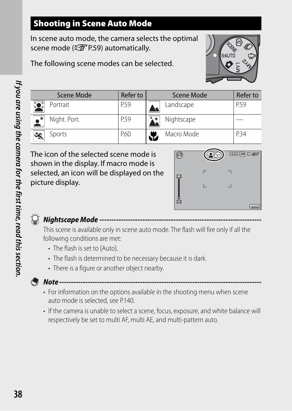 Shooting in scene auto mode | Ricoh DIGITAL CAMERA CX5 User Manual | Page 39 / 161