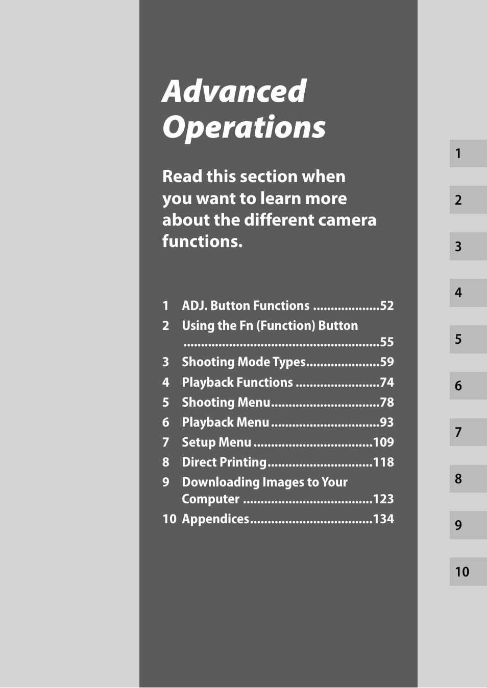Advanced operations | Ricoh DIGITAL CAMERA CX5 User Manual | Page 52 / 161