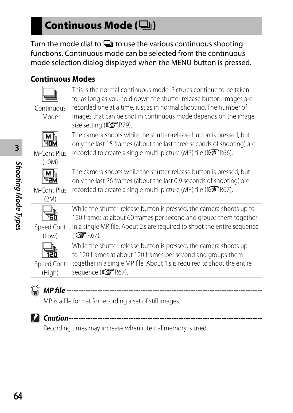 Continuous mode ( r ) | Ricoh DIGITAL CAMERA CX5 User Manual | Page 65 / 161
