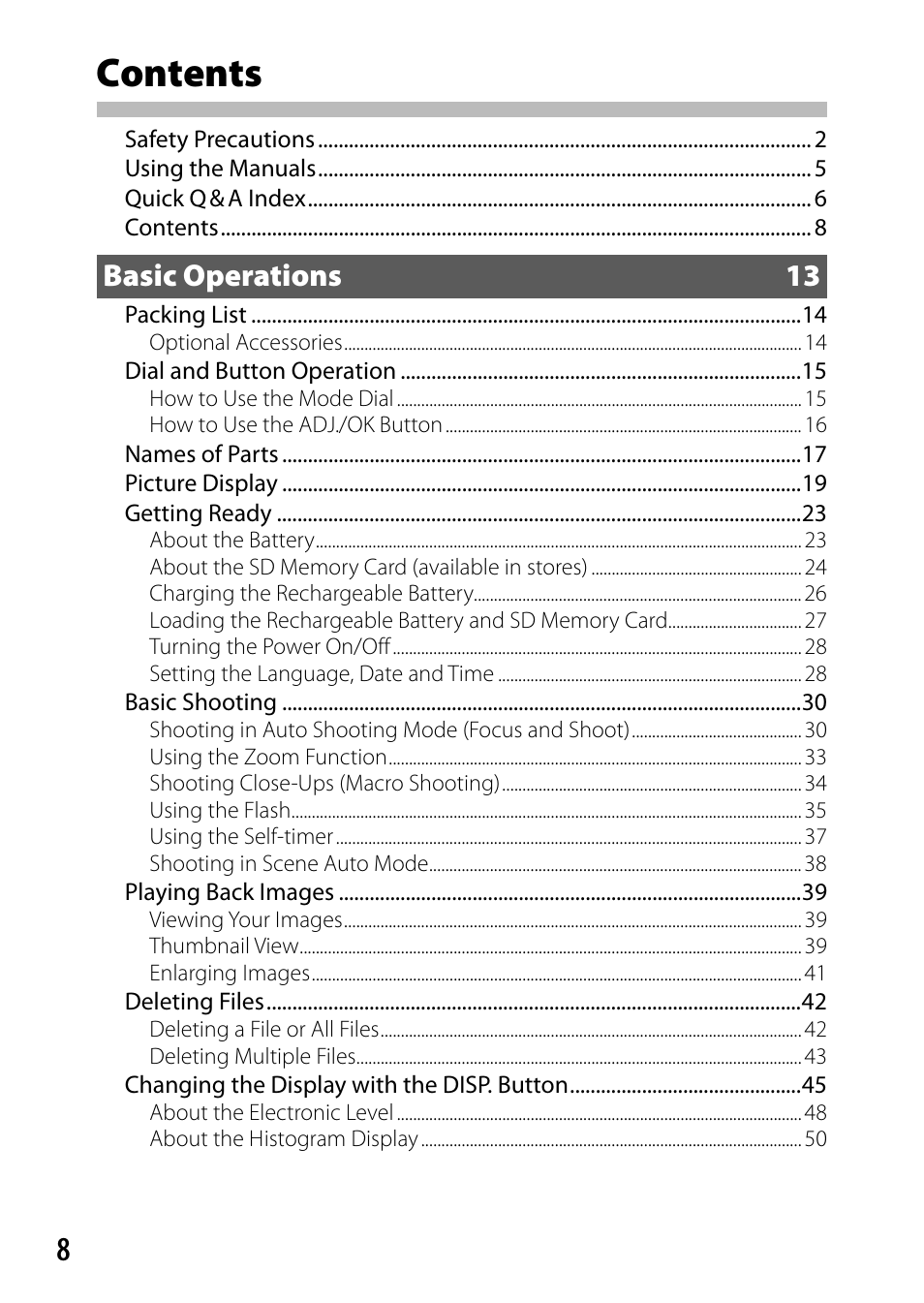 Ricoh DIGITAL CAMERA CX5 User Manual | Page 9 / 161