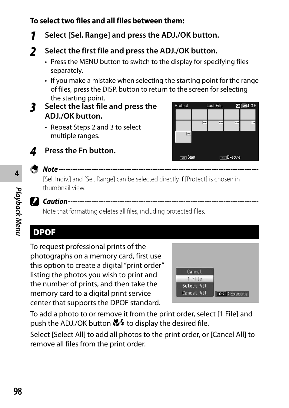 Dpof | Ricoh Camera CX6 User Manual | Page 100 / 172