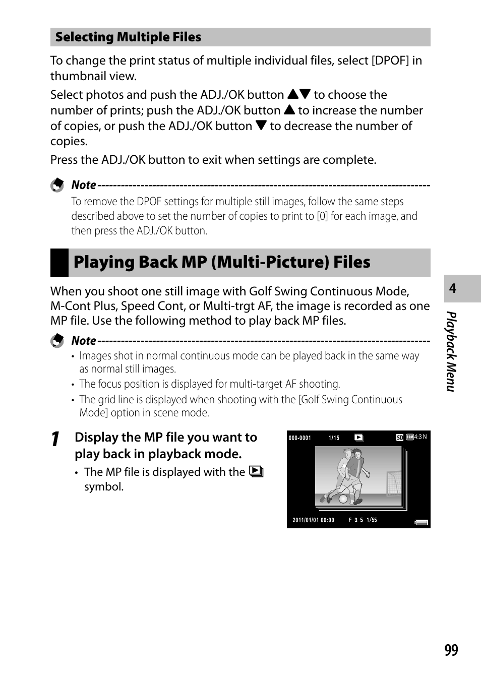 Playing back mp (multi-picture) files | Ricoh Camera CX6 User Manual | Page 101 / 172