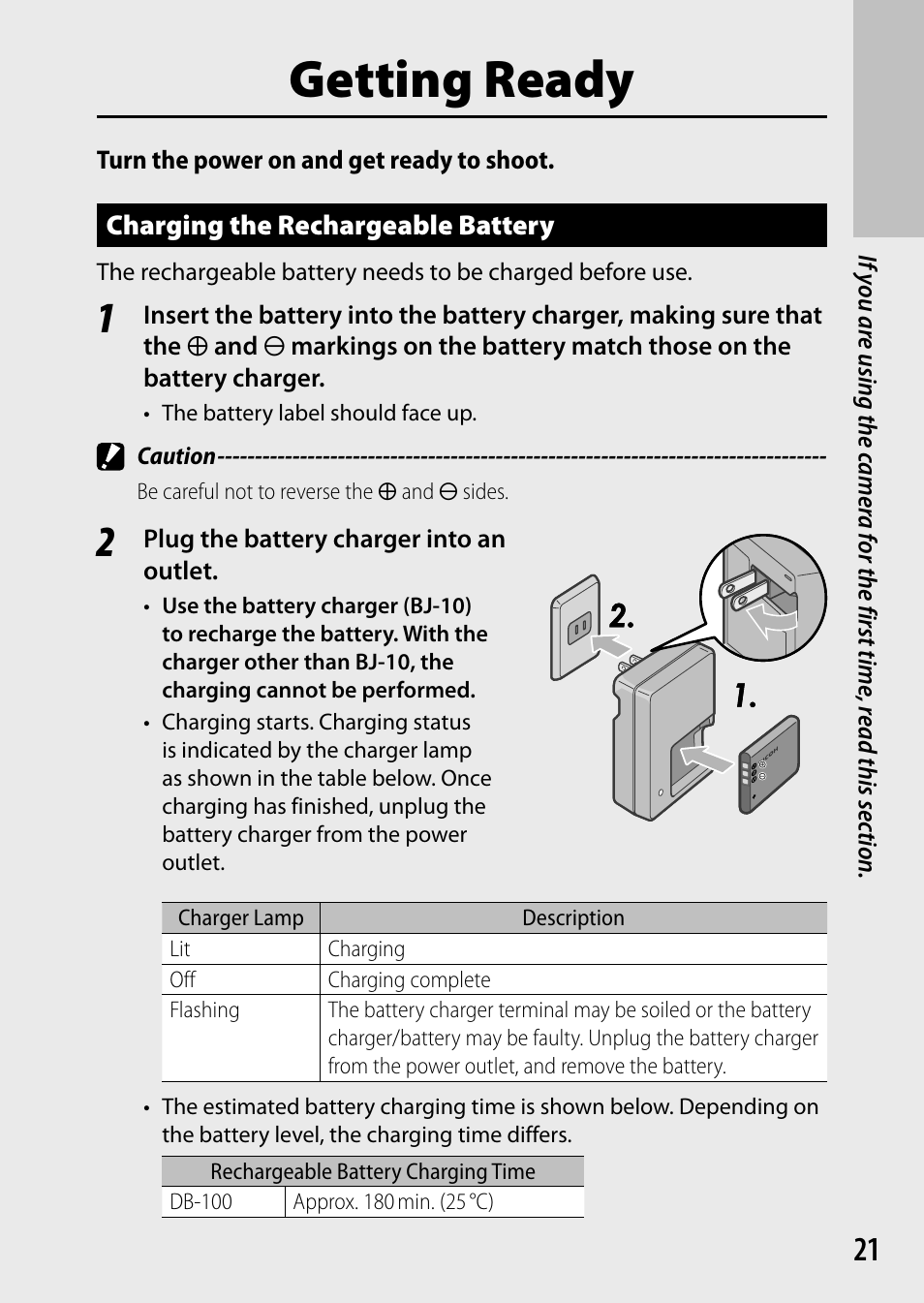 Getting ready | Ricoh Camera CX6 User Manual | Page 23 / 172