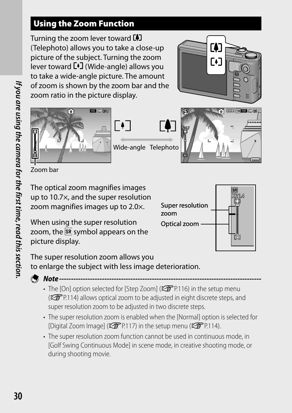 Using the zoom function | Ricoh Camera CX6 User Manual | Page 32 / 172