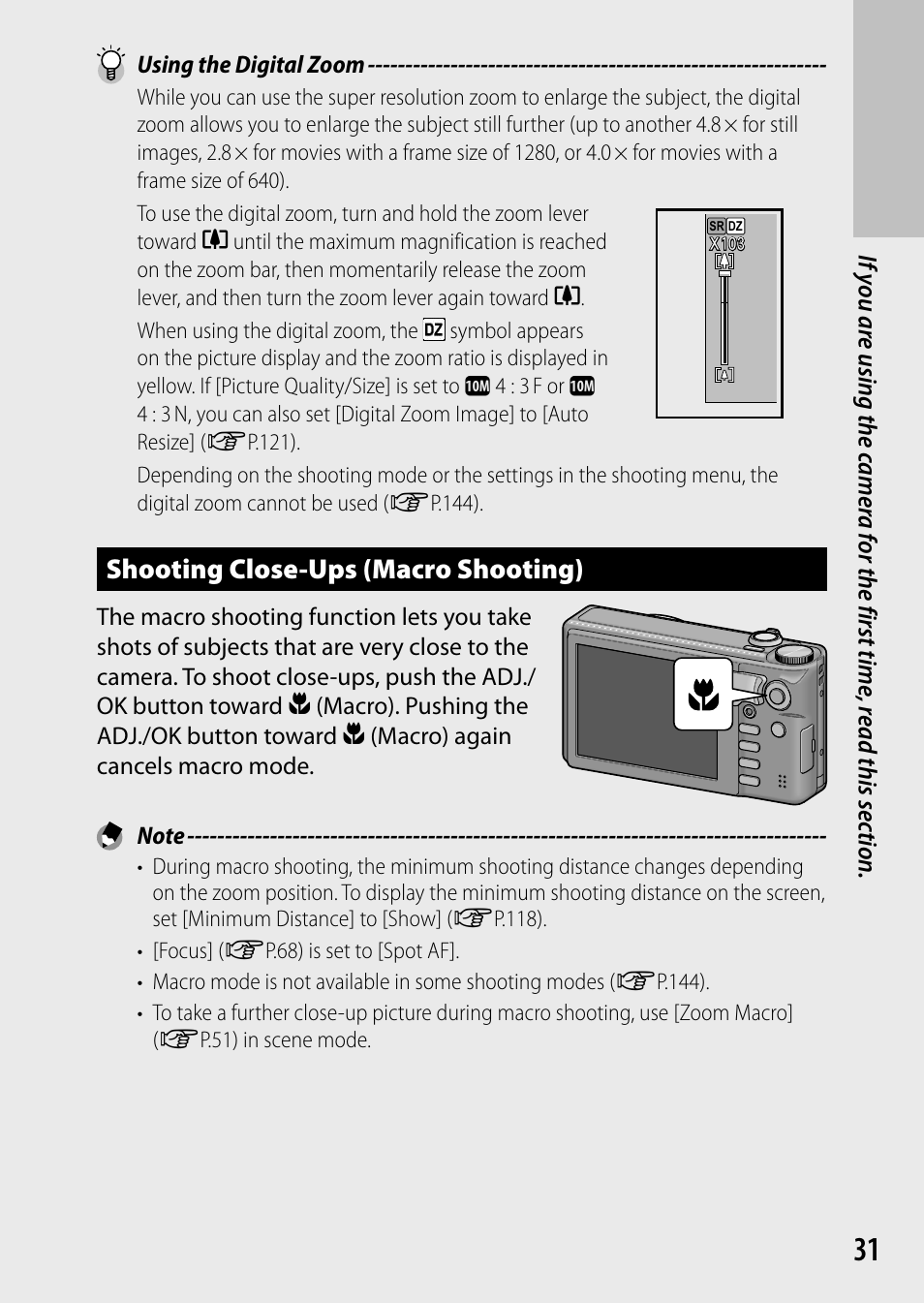 Shooting close-ups (macro shooting) | Ricoh Camera CX6 User Manual | Page 33 / 172