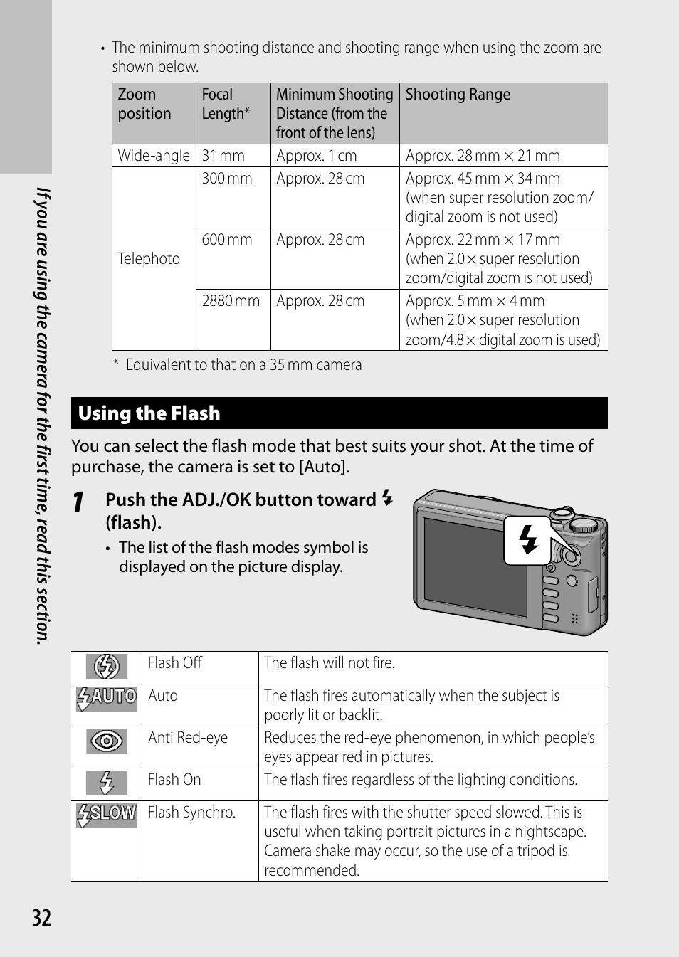 Using the flash | Ricoh Camera CX6 User Manual | Page 34 / 172