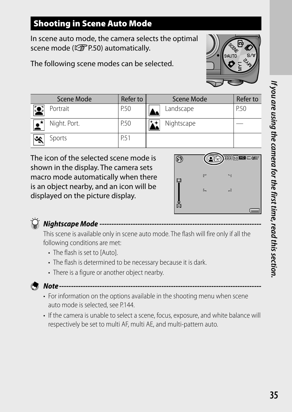 Shooting in scene auto mode | Ricoh Camera CX6 User Manual | Page 37 / 172