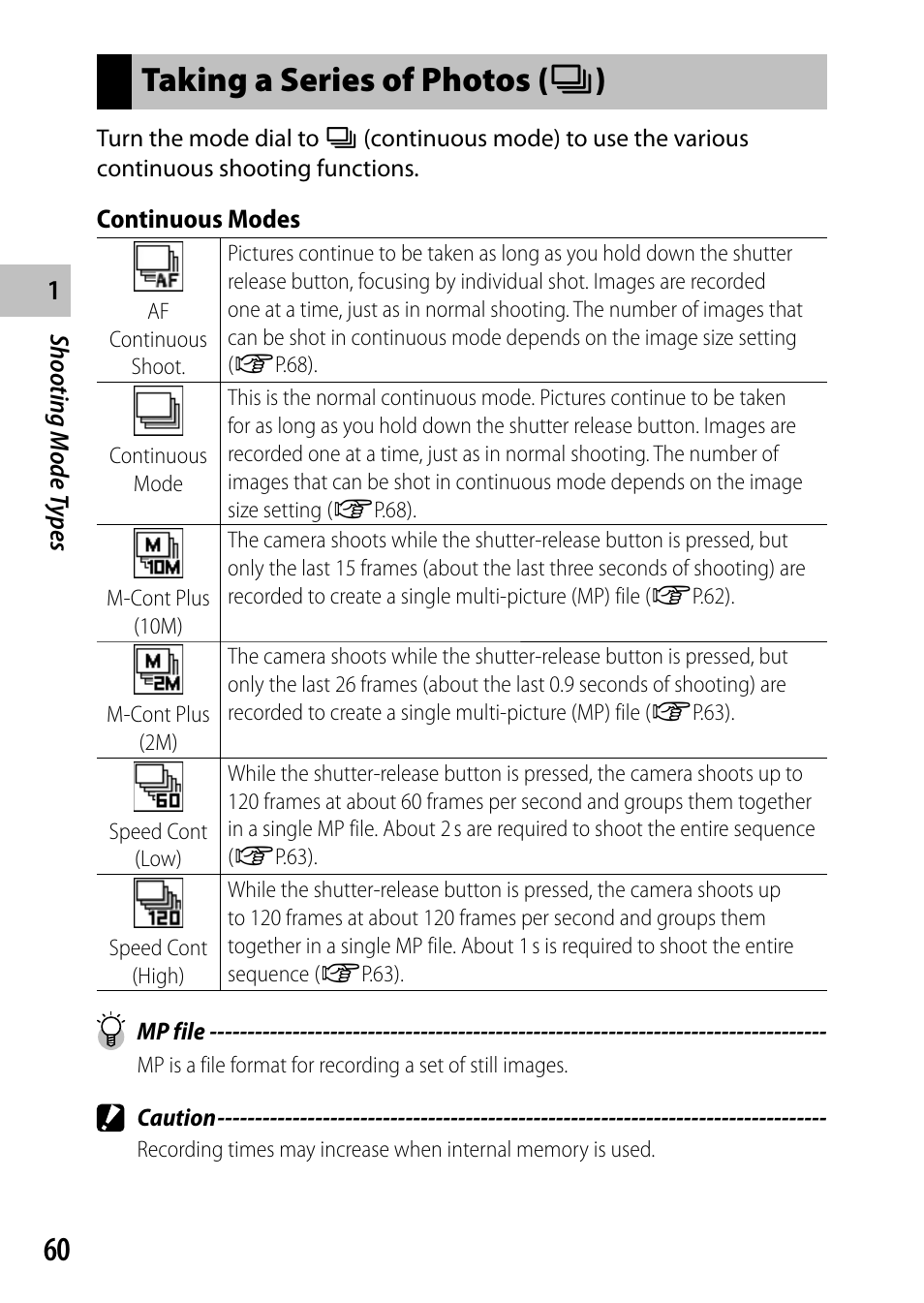 Taking a series of photos ( r ) | Ricoh Camera CX6 User Manual | Page 62 / 172