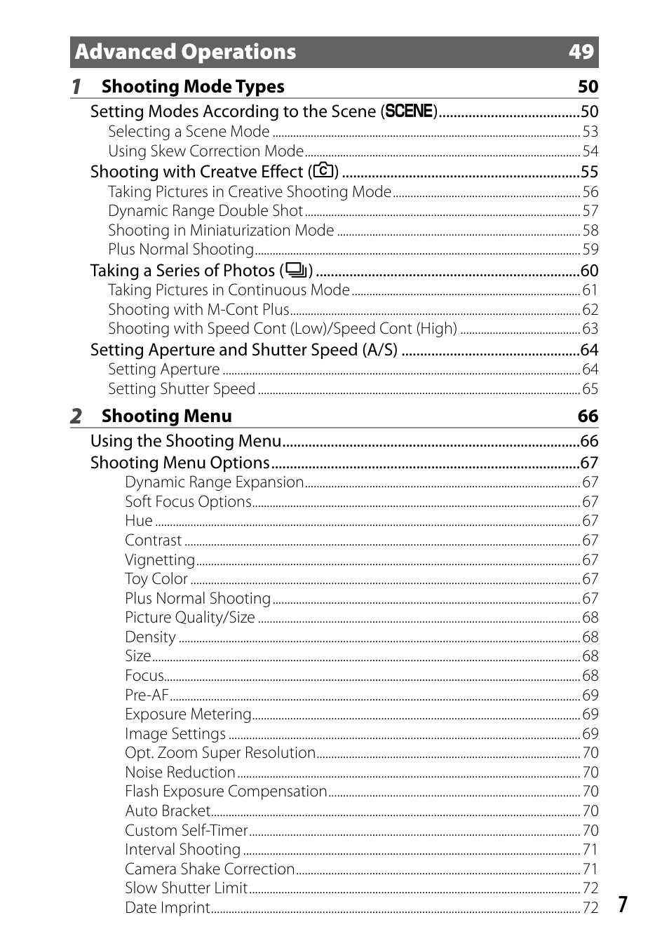 Advanced operations 49 | Ricoh Camera CX6 User Manual | Page 9 / 172