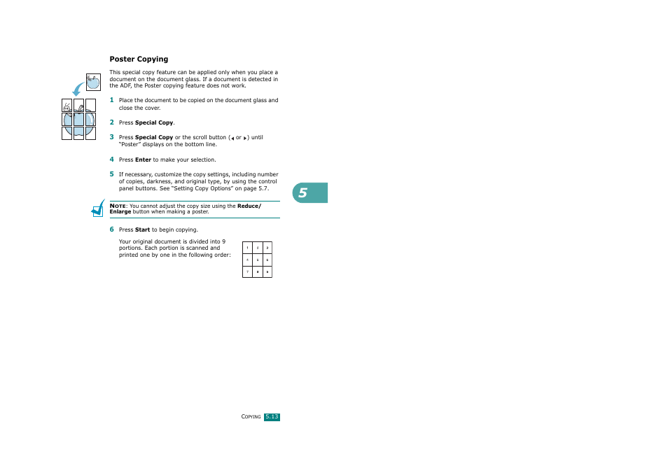 Poster copying | Ricoh Aficio FX200 User Manual | Page 126 / 278