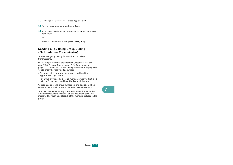Sending a fax using group dialing, Multi-address transmission) | Ricoh Aficio FX200 User Manual | Page 172 / 278