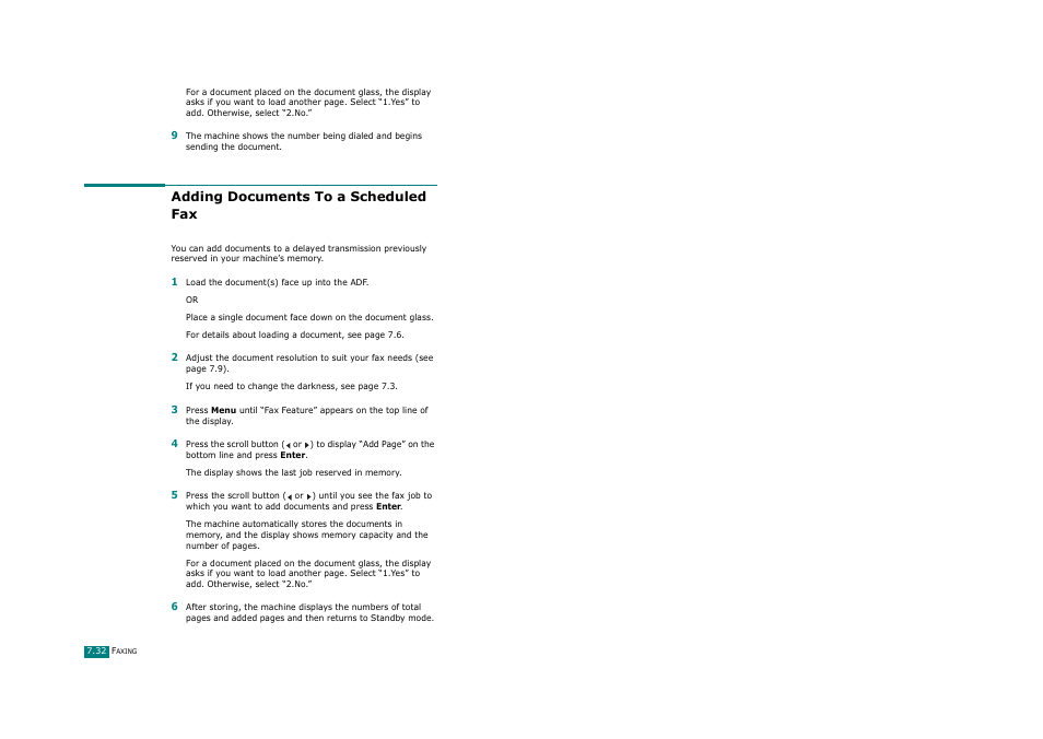 Adding documents to a scheduled fax | Ricoh Aficio FX200 User Manual | Page 179 / 278