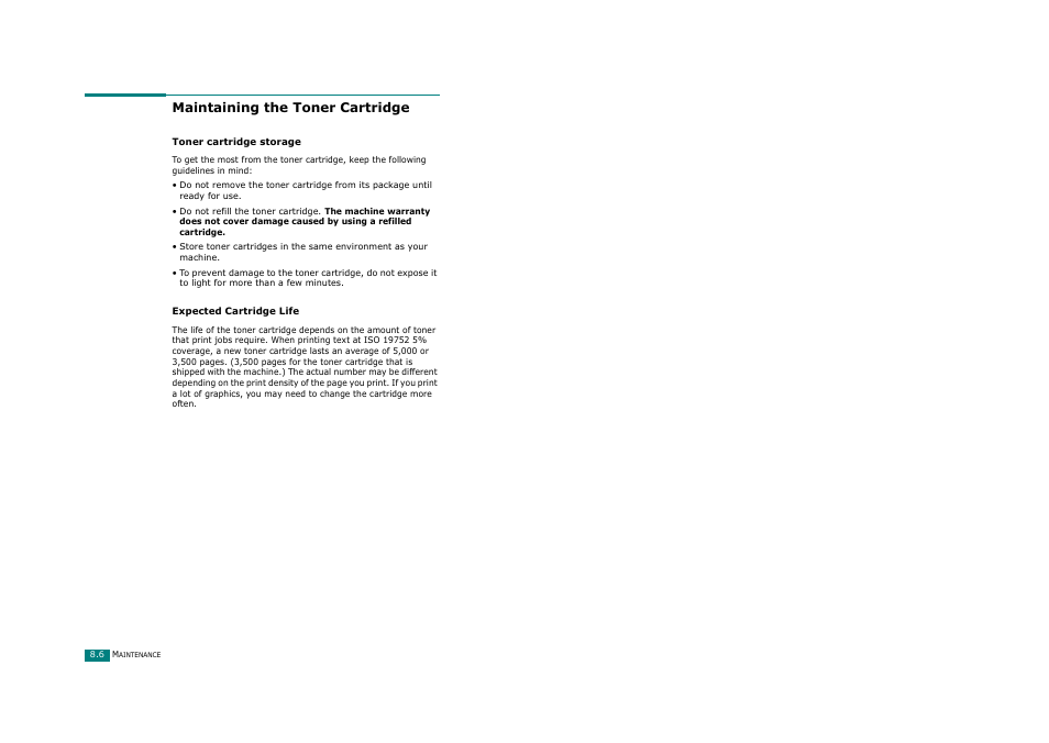 Maintaining the toner cartridge | Ricoh Aficio FX200 User Manual | Page 193 / 278