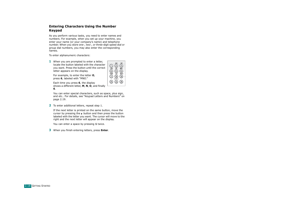 Entering characters using the number keypad | Ricoh Aficio FX200 User Manual | Page 43 / 278