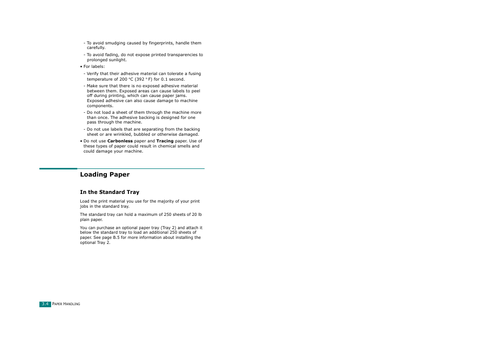 Loading paper, In the standard tray | Ricoh Aficio FX200 User Manual | Page 81 / 278