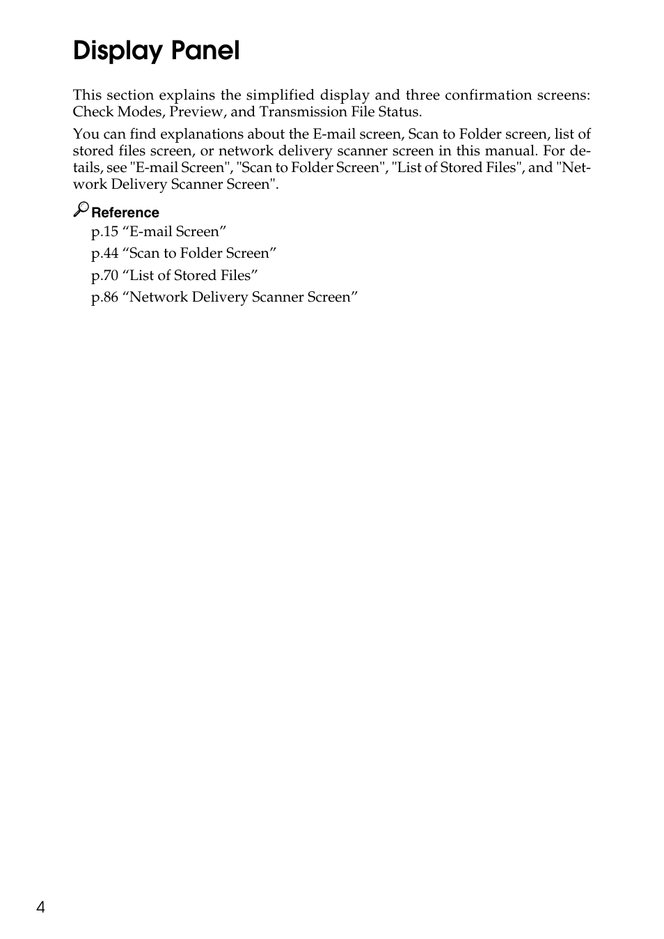 Display panel | Ricoh Type W3600 User Manual | Page 12 / 166
