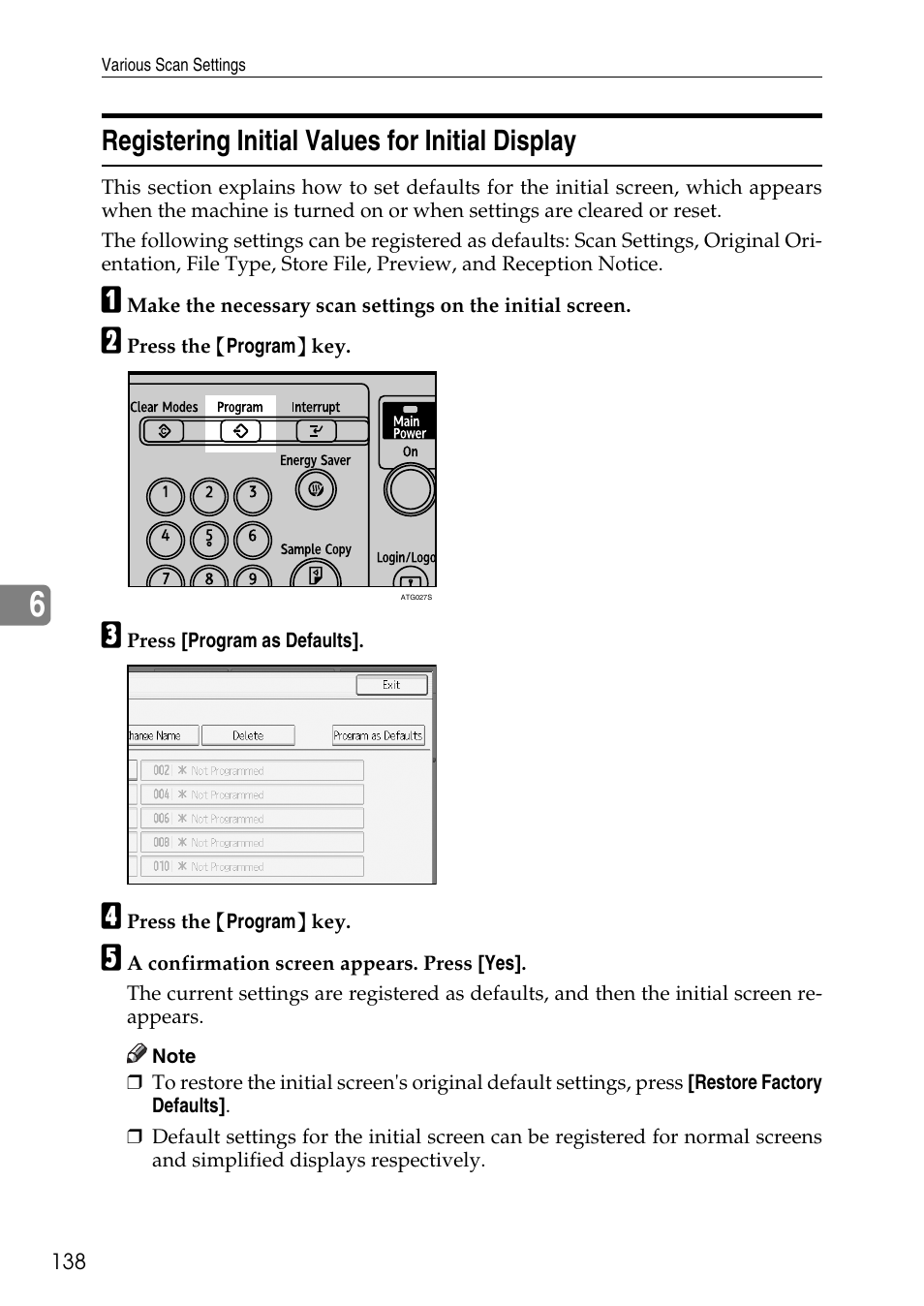 Registering initial values for initial display | Ricoh Type W3600 User Manual | Page 146 / 166
