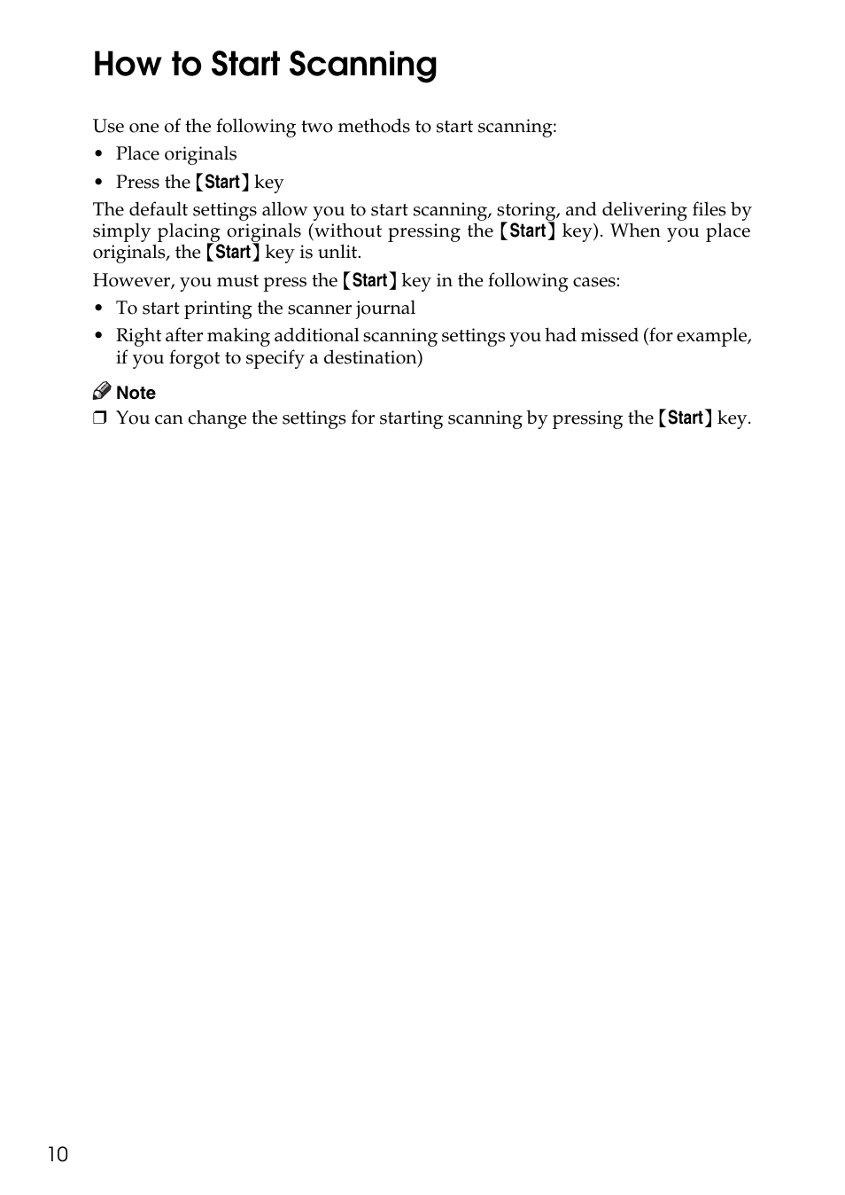 How to start scanning | Ricoh Type W3600 User Manual | Page 18 / 166