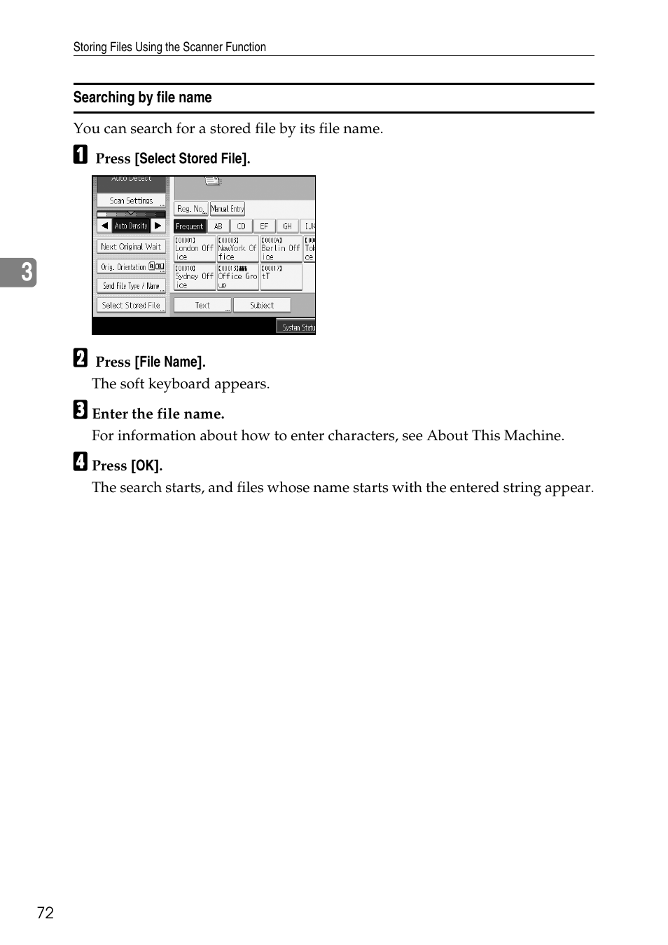 Searching by file name | Ricoh Type W3600 User Manual | Page 80 / 166