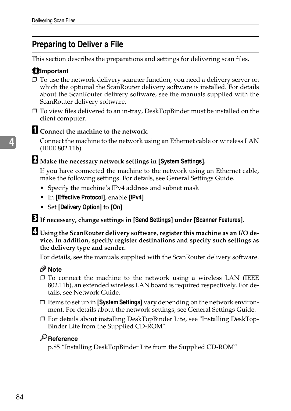 Preparing to deliver a file | Ricoh Type W3600 User Manual | Page 92 / 166