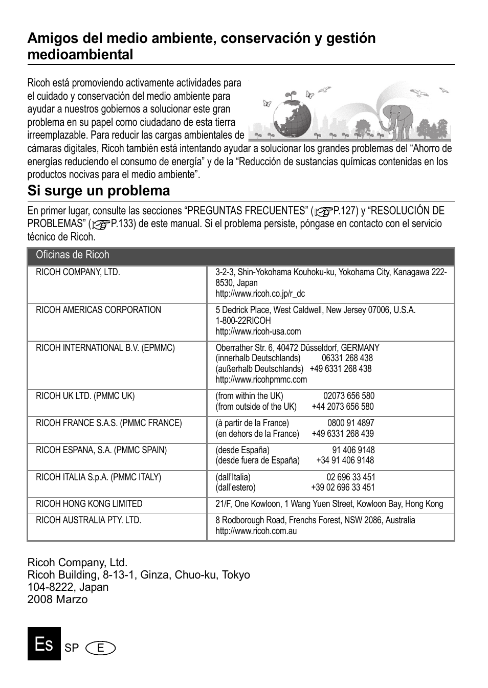 Si surge un problema | Ricoh R50 User Manual | Page 159 / 159