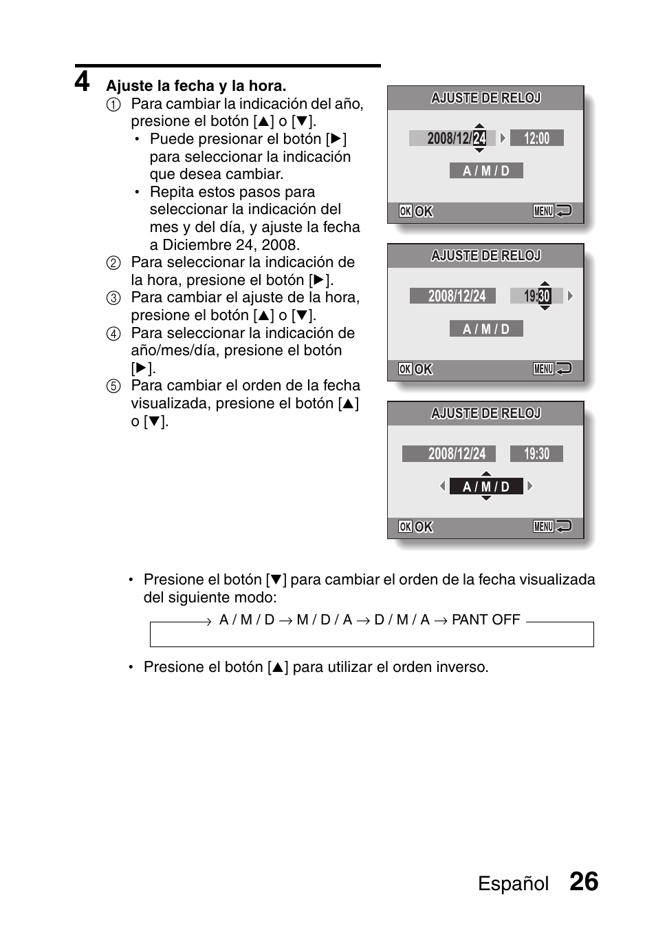 Español | Ricoh R50 User Manual | Page 28 / 159