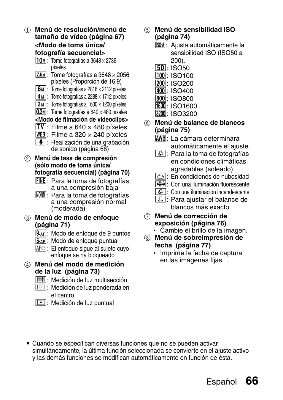 Español | Ricoh R50 User Manual | Page 68 / 159