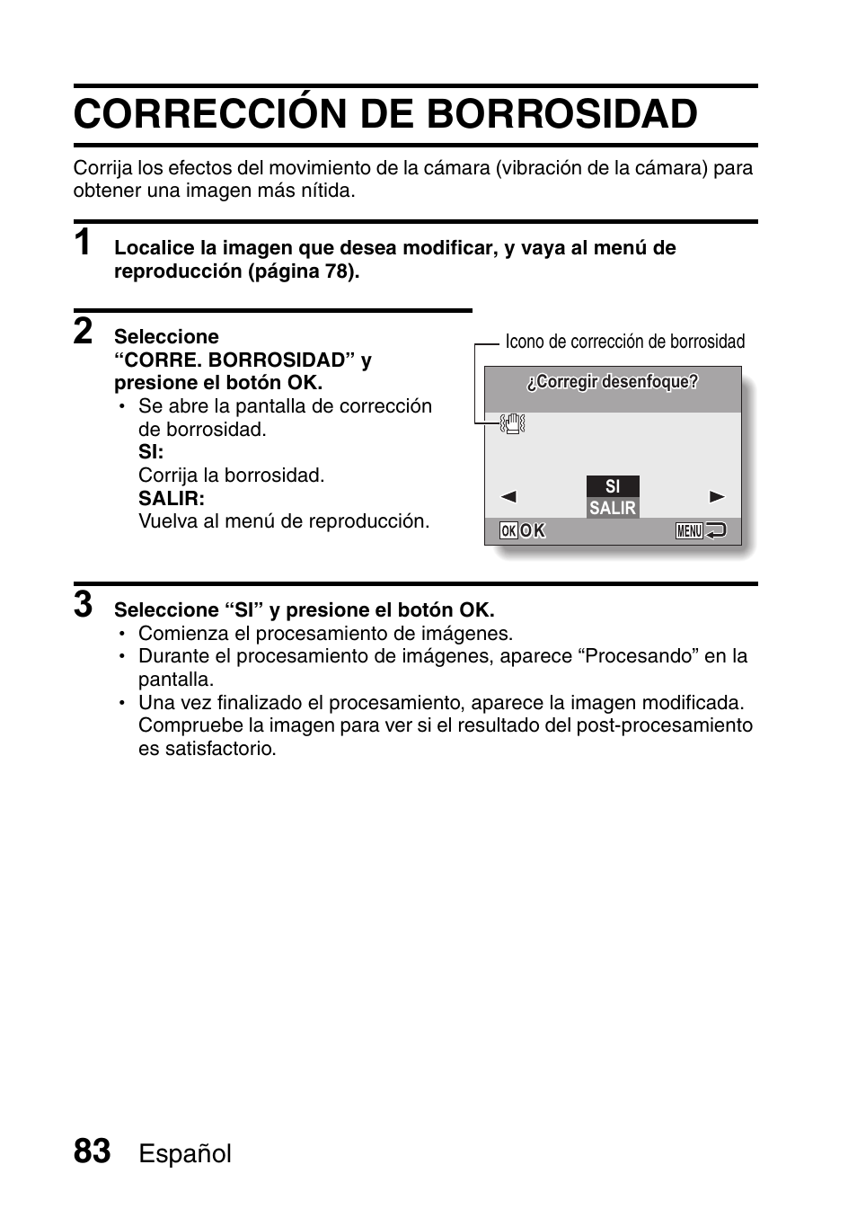 Corrección de borrosidad | Ricoh R50 User Manual | Page 85 / 159