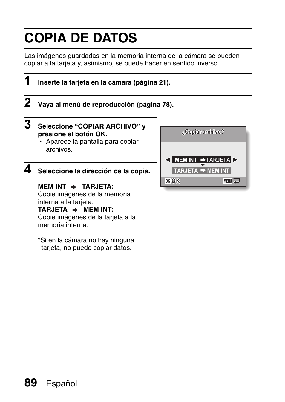 Copia de datos, Español | Ricoh R50 User Manual | Page 91 / 159