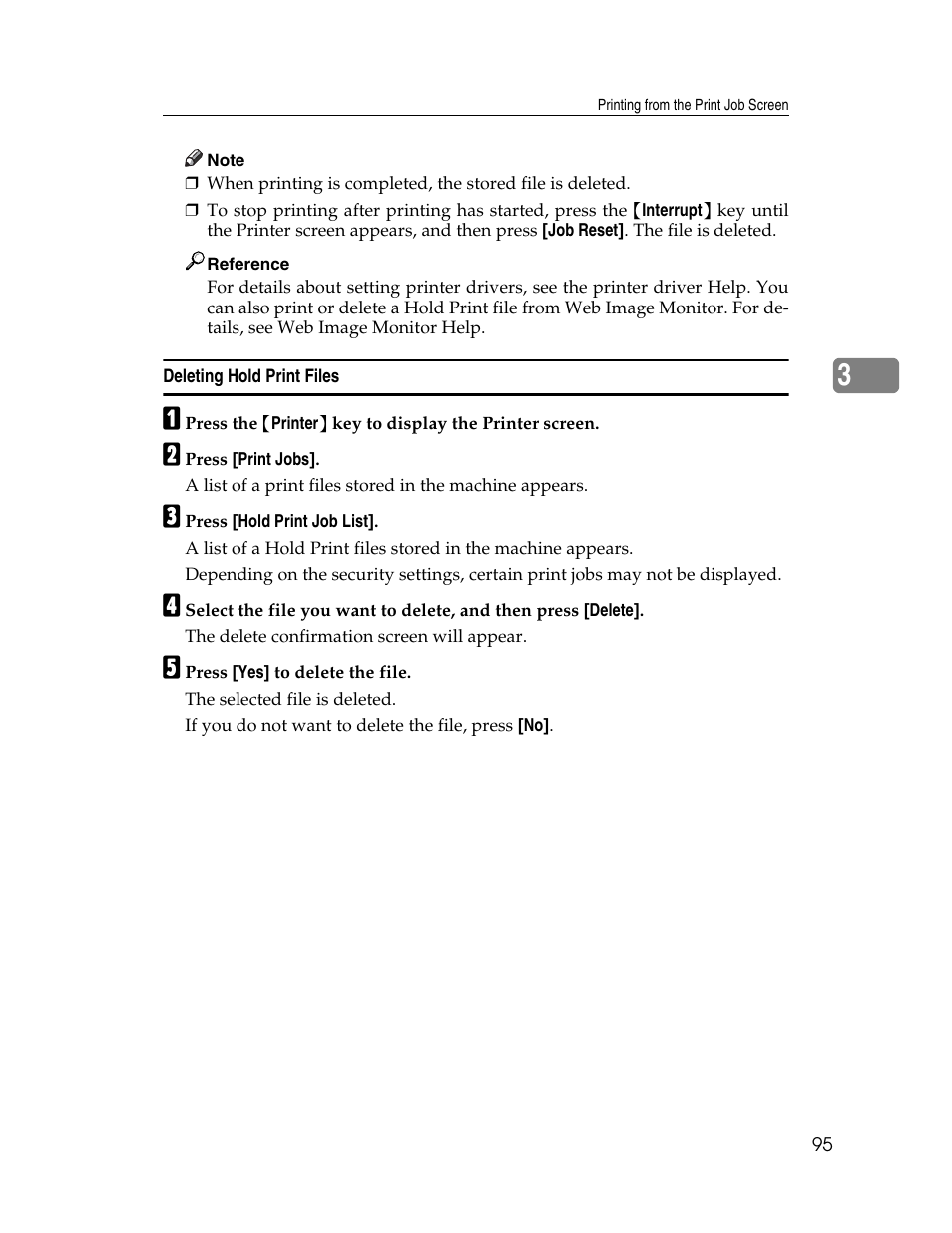 Deleting hold print files | Ricoh 1350 User Manual | Page 103 / 158