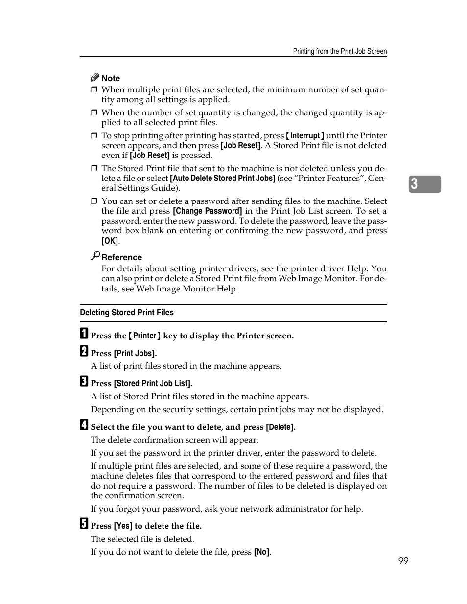 Deleting stored print files | Ricoh 1350 User Manual | Page 107 / 158