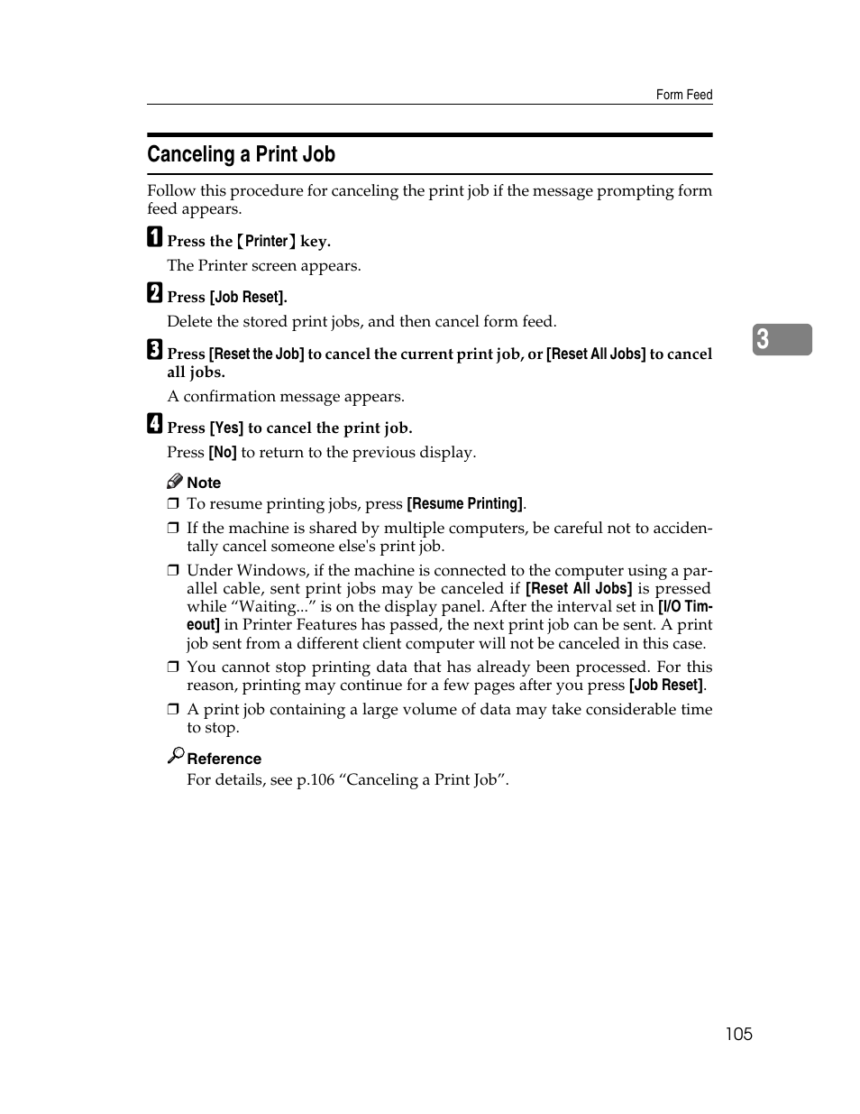 Canceling a print job | Ricoh 1350 User Manual | Page 113 / 158