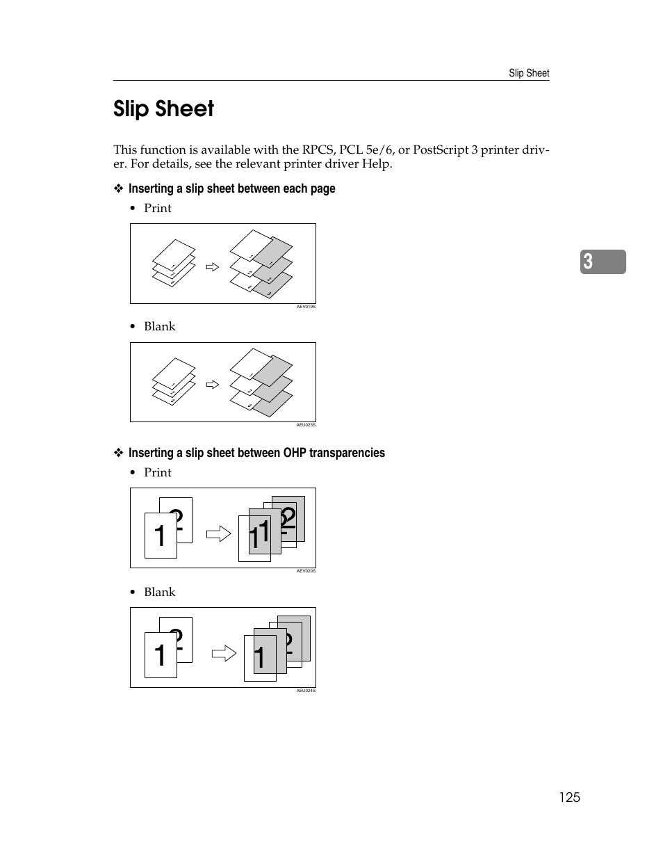 Slip sheet, 3slip sheet | Ricoh 1350 User Manual | Page 133 / 158