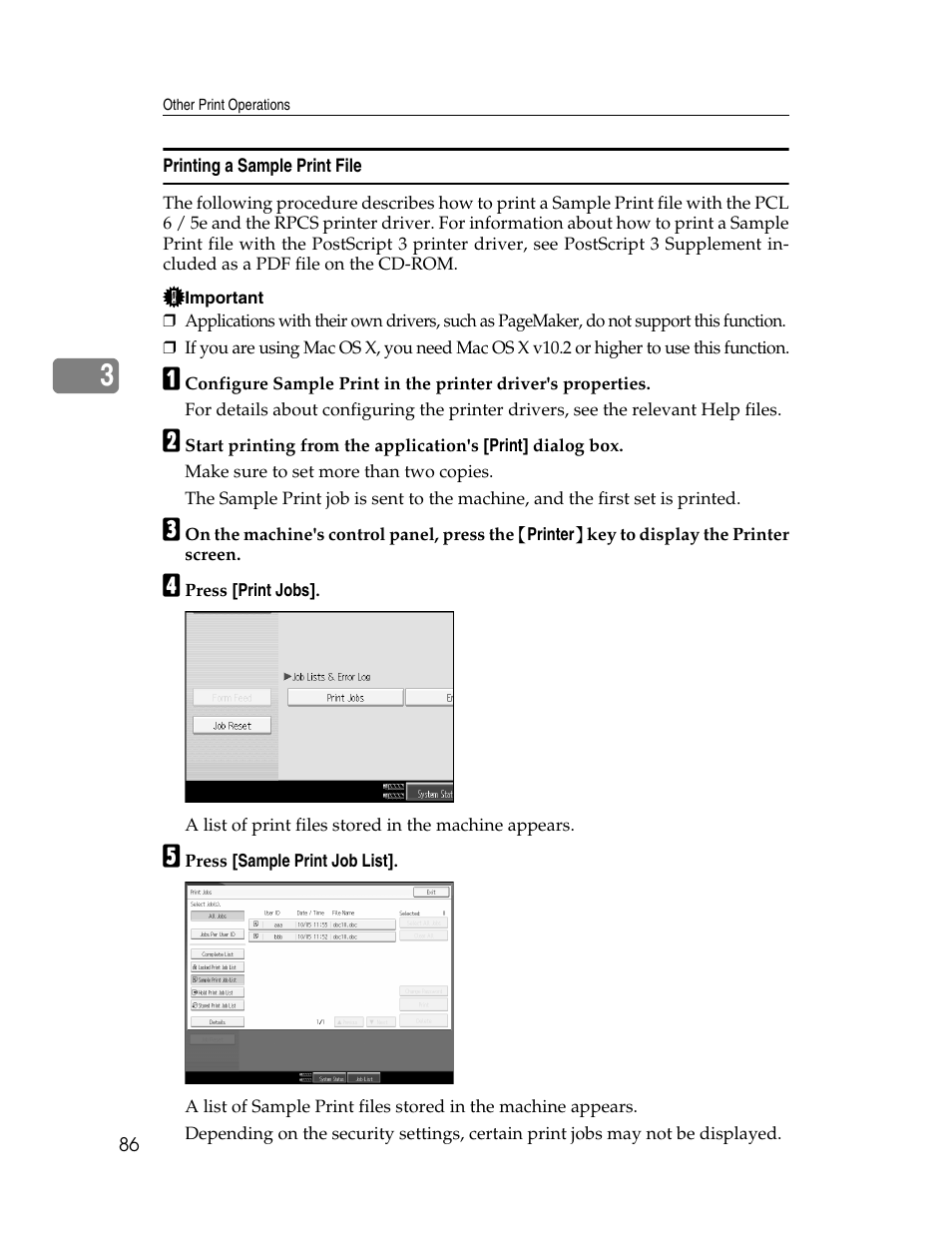 Printing a sample print file | Ricoh 1350 User Manual | Page 94 / 158