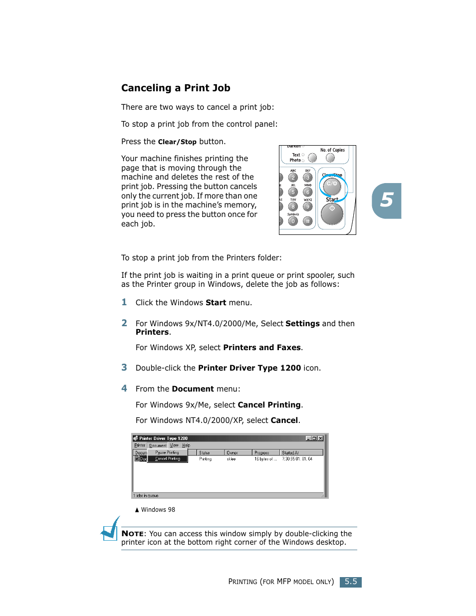 Canceling a print job | Ricoh Fax 2210L User Manual | Page 111 / 390