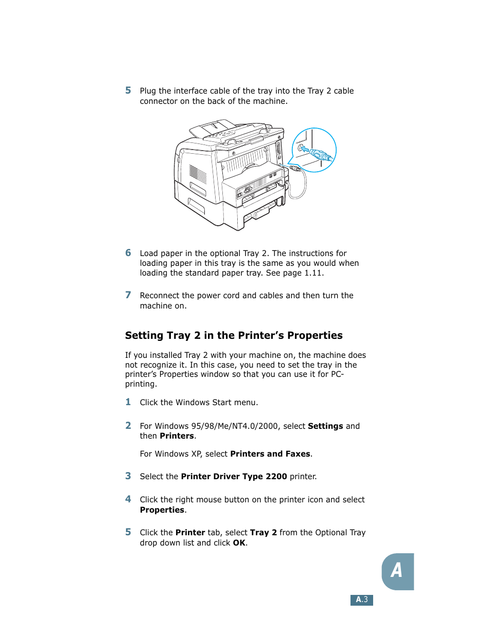 Setting tray 2 in the printer’s properties | Ricoh Fax 2210L User Manual | Page 362 / 390