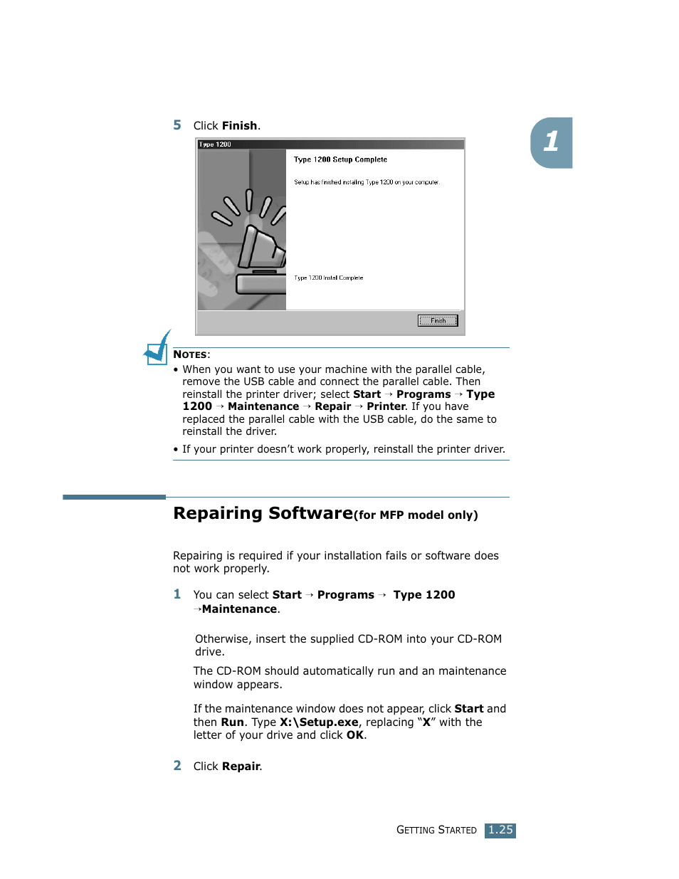 Repairing software(for mfp model only), Repairing software | Ricoh Fax 2210L User Manual | Page 39 / 390
