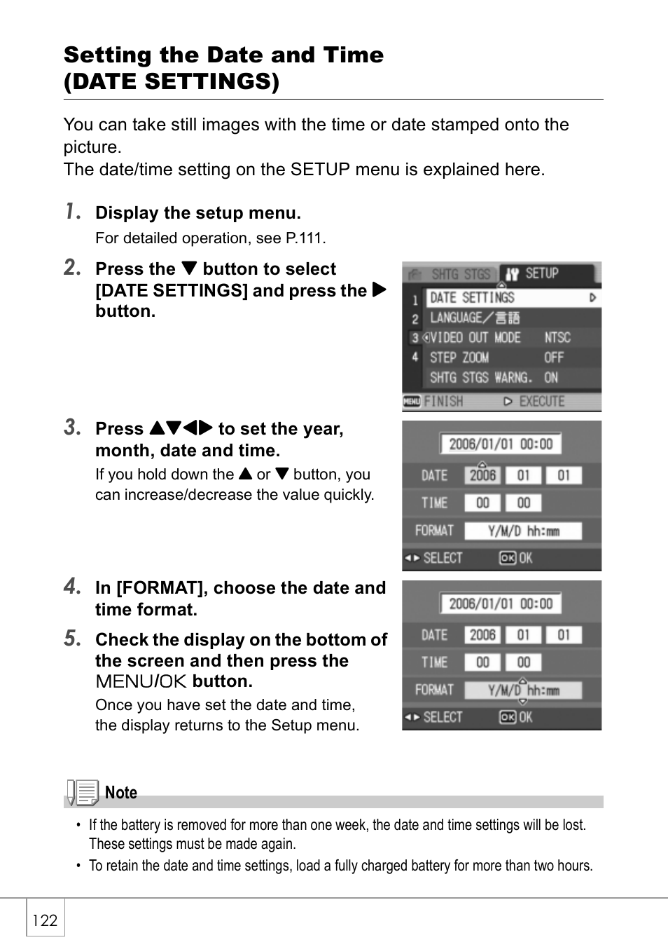 Setting the date and time (date settings) | Ricoh CAPLIO R30 User Manual | Page 124 / 184